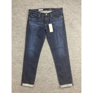 AG Adriano Goldschmied The Stilt Roll-Up Jeans Womens 29 Blue Dark Wash Mid Rise